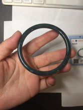 Load image into Gallery viewer, 56.6mm Certified Type A 100% Natural dark green/blue/gray Guatemala slim round cut Jadeite bangle PA142-8835
