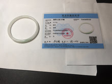 Load image into Gallery viewer, 56mm 100% natural Type A light green white slim round cut jadeite jade bangle AD107-8108
