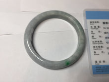 Load image into Gallery viewer, 60mm certified Type A 100% Natural sunny green gray white Jadeite Jade bangle AQ90-2854
