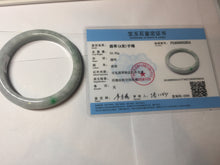 Load image into Gallery viewer, 60mm certified Type A 100% Natural sunny green gray white Jadeite Jade bangle AQ90-2854
