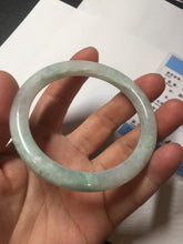 Load image into Gallery viewer, 54mm Certified type A 100% Natural sunny green/white round cut Jadeite bangle BN81-9817
