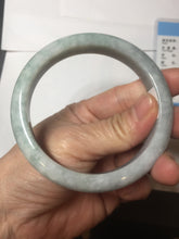 Load image into Gallery viewer, 60mm certified Type A 100% Natural sunny green gray white Jadeite Jade bangle AQ90-2854
