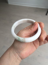 Load image into Gallery viewer, 63.5mm Certified Type A 100% Natural sunny green/white Jadeite Jade bangle BL11-4017
