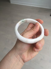 Load image into Gallery viewer, 63.5mm Certified Type A 100% Natural sunny green/white Jadeite Jade bangle BL11-4017
