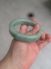 Load image into Gallery viewer, 55.7mm certified type A 100% Natural light green/gray square style Jadeite Jade bangle AX100-1500
