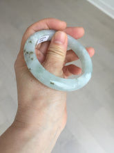 Load image into Gallery viewer, 54.5mm 100% natural type A icy watery light green/brown/black seaweed jadeite jade bangle Y154-5248
