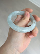 Load image into Gallery viewer, 54.5mm 100% natural type A icy watery light green/brown/black seaweed jadeite jade bangle Y154-5248
