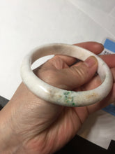 Load image into Gallery viewer, 63.5mm Certified Type A 100% Natural sunny green/white Jadeite Jade bangle BL11-4017
