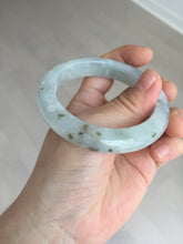 Load image into Gallery viewer, 54.5mm 100% natural type A icy watery light green/brown/black seaweed jadeite jade bangle Y154-5248
