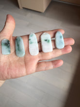 Load image into Gallery viewer, 100% Natural type green white with green flying flowers Jadeite Jade safe and sound pendant group PC28
