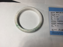 Load image into Gallery viewer, 63.5mm Certified Type A 100% Natural sunny green/white Jadeite Jade bangle BL12-4022
