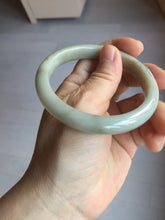 Load image into Gallery viewer, 57.5mm Certified Type A 100% Natural light green gray brown jadeite Jade bangle PD169-6318
