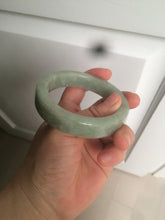 Load image into Gallery viewer, 55.7mm certified type A 100% Natural light green/gray square style Jadeite Jade bangle AX100-1500
