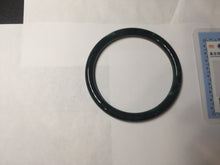 Load image into Gallery viewer, 55.5mm Certified Type A 100% Natural dark green/blue/gray Guatemala slim round cut Jadeite bangle PA145-8842
