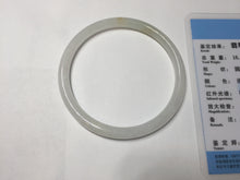 Load image into Gallery viewer, 55.6mm 100% natural Type A icy watery light yellow white slim round cut jadeite jade bangle AD108-8095
