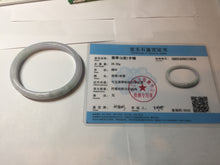 Load image into Gallery viewer, 53.5mm 100% natural light green purple white oval jadeite jade bangle X135-3836
