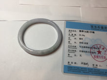 Load image into Gallery viewer, 53.5mm 100% natural light green purple white oval jadeite jade bangle X135-3836
