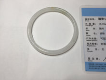 Load image into Gallery viewer, 55.6mm 100% natural Type A icy watery light yellow white slim round cut jadeite jade bangle AD108-8095
