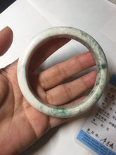 Load image into Gallery viewer, 63.5mm Certified Type A 100% Natural sunny green/white Jadeite Jade bangle BL14-4019
