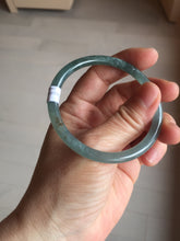 Load image into Gallery viewer, 53.5mm Certified Type A 100% Natural light green/blue slim round cut Guatemala Jadeite bangle PB128-1480
