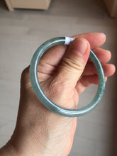 Load image into Gallery viewer, 53.5mm Certified Type A 100% Natural light green/blue slim round cut Guatemala Jadeite bangle PB128-1480
