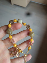 Load image into Gallery viewer, Natural Yellow gemstone/gray stars Bodhi Root bracelet SY15 add-on item.

