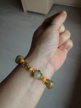 Load image into Gallery viewer, Natural Yellow gemstone/gray stars Bodhi Root bracelet SY15 add-on item.
