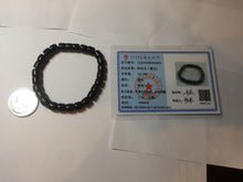Load image into Gallery viewer, 7x6.2mm 100% Natural black nephrite(Mo Yu, 墨玉) cylinder bead bracelet for 50-55mm HN2
