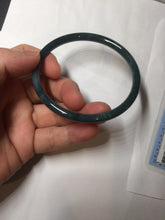Load image into Gallery viewer, 60.2mm Certified Type A 100% Natural dark green/blue/gray Guatemala slim round cut Jadeite bangle PA146-8841
