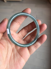 Load image into Gallery viewer, 53.5mm Certified Type A 100% Natural light green/blue slim round cut Guatemala Jadeite bangle PB128-1480

