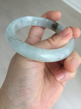 Load image into Gallery viewer, 56.5mm 100% natural type A icy watery light green/brown/black seaweed jadeite jade bangle Q139-5250
