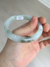 Load image into Gallery viewer, 56.5mm 100% natural type A icy watery light green/brown/black seaweed jadeite jade bangle Q139-5250
