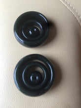 Load image into Gallery viewer, 3 piece 100% Natural oily black/dark green nephrite Hetian jade concentric circle safety Guardian ring Pendant worry stone set N122
