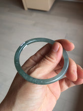 Load image into Gallery viewer, 53.5mm Certified Type A 100% Natural light green/blue slim round cut Guatemala Jadeite bangle PB128-1480
