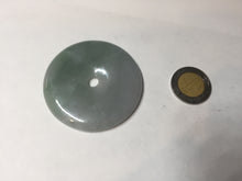 Load image into Gallery viewer, 50.2mm 100% Natural oily light green/purple/gray jadeite Jade Safety Guardian Button(donut) Pendant/worry stone F144
