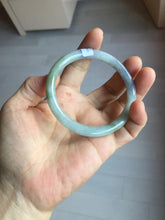 Load image into Gallery viewer, 56.3mm certified 100% natural Type A green gray purple slim round cut jadeite bangle PD161-6334
