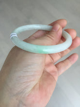 Load image into Gallery viewer, 55mm Certified Type A 100% Natural sunny green purple slim round cut Jadeite Jade bangle Q138-2872
