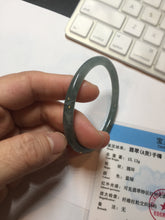 Load image into Gallery viewer, 53.5mm Certified Type A 100% Natural light green/blue slim round cut Guatemala Jadeite bangle PB128-1480

