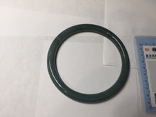 Load image into Gallery viewer, 55mm Certified Type A 100% Natural dark green/blue/gray Guatemala slim round cut Jadeite bangle PA148-8855
