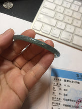 Load image into Gallery viewer, 53.5mm Certified Type A 100% Natural light green/blue slim round cut Guatemala Jadeite bangle PB128-1480
