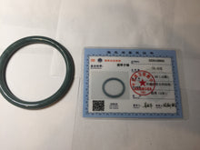 Load image into Gallery viewer, 55mm Certified Type A 100% Natural dark green/blue/gray Guatemala slim round cut Jadeite bangle PA148-8855
