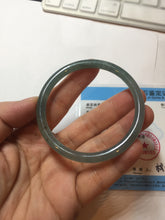 Load image into Gallery viewer, 53.5mm Certified Type A 100% Natural light green/blue slim round cut Guatemala Jadeite bangle PB128-1480
