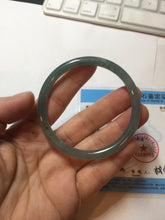Load image into Gallery viewer, 53.5mm Certified Type A 100% Natural light green/blue slim round cut Guatemala Jadeite bangle PB128-1480
