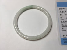 Load image into Gallery viewer, 56mm 100% natural Type A icy watery light green white slim round cut jadeite jade bangle AD110-8098
