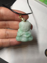 Load image into Gallery viewer, 卖了 100% Natural white sunny green jadeite Jade baby buddha (宝宝佛) pendant group BL19
