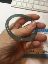 Load image into Gallery viewer, 53.5mm Certified Type A 100% Natural light green/blue slim round cut Guatemala Jadeite bangle PB128-1480
