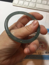 Load image into Gallery viewer, 53.5mm Certified Type A 100% Natural light green/blue slim round cut Guatemala Jadeite bangle PB128-1480
