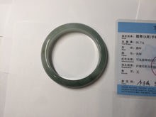 Load image into Gallery viewer, 57.5mm Certified 100% natural Type A icy watery oily dark green/gray(油青) jadeite jade bangle PC119-0352
