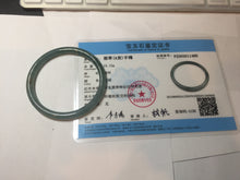 Load image into Gallery viewer, 53.5mm Certified Type A 100% Natural light green/blue slim round cut Guatemala Jadeite bangle PB128-1480
