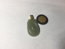 Load image into Gallery viewer, 100% Natural type A icy oily light green gray Jadeite Jade seashell (福贝)  pendant F147
